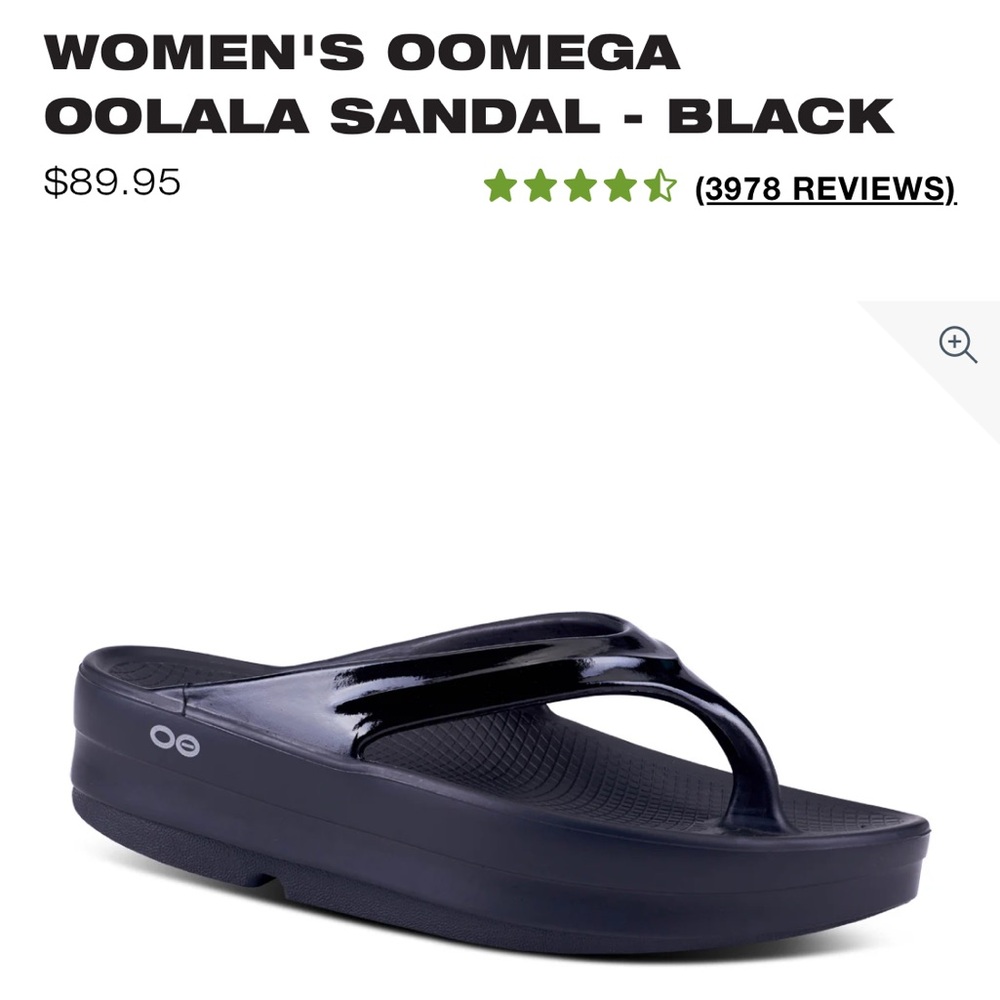 OOFOS Women's Oomega Oolala Sandal - Black